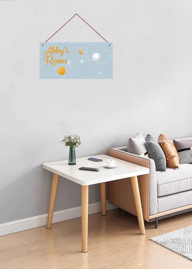 Personalized Sign Starry sky Decor For Boys Room, Sun Moon Stars Themed Wall Art Decor For Little Man Cave, Outer Space Room Decor, Universe Decorations For Kids Room Nursery Baby Game Room
