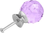 12 Pcs 30mm Round Shape Crystal Glass Cabinet Knobs with Screws Drawer Knob Pull Handle Used for Kitchen, Dresser, Door, Cupboard(Purple)