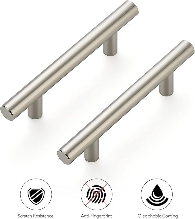 Ravinte 40 Pack | 5'' Cabinet Pulls Brushed Nickel Stainless Steel Kitchen Cupboard Handles Cabinet Handles 5”Length, 3” Hole Center