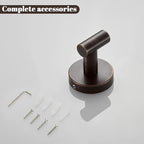 BigBig Home Bronze Towel Hooks, Bathroom Robe Hook Oil Rubbed, Bath Farmhouse Coat Clothes Hook Wall Mounted Rustic 4 Pack for Kitchen