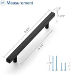 Ravinte Black Cabinet Handles 15 Pack 6-3/10 inch Matte Black Square Cabinet Pulls Kitchen Hardware 8-4/5 inch Overall Length Kitchen Drawer Pulls