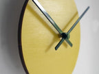 Small Round Wooden Wall Clock Minimalist Scandinavian Design Silent Non Ticking Quartz Movement Modern Yellow Poplar Wood for Kitchen Bedroom Office