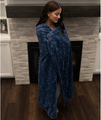 GRACED SOFT LUXURIES Throw Blanket Super Soft Warm Elegant Cozy Comfy Cozy Decorative Textured Faux Fur for Home, Bed, Couch, Sofa, Travel (Large 50" x 60", Blue)