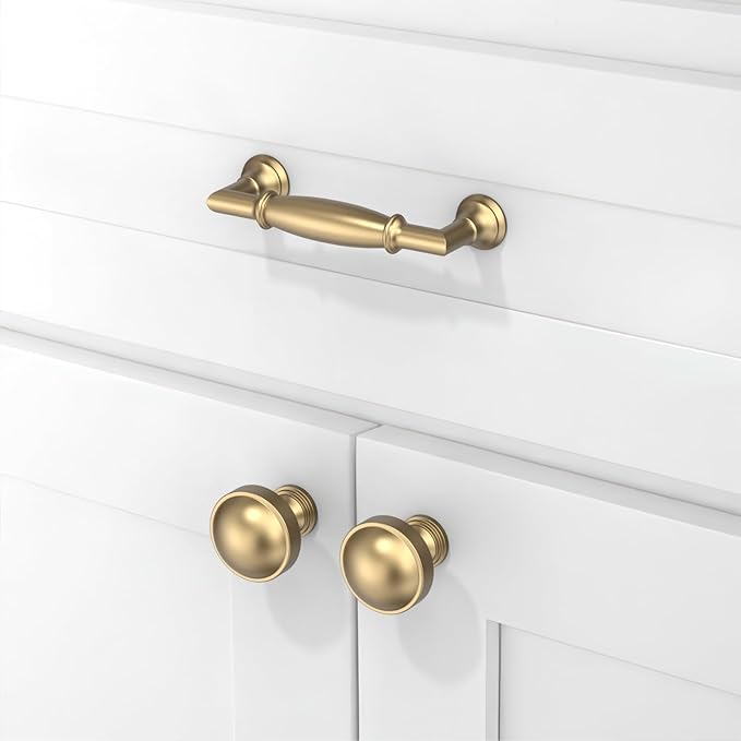 10 Pack Champagne Bronze Cabinet Pulls 3 Inch(76mm) Kitchen Cabinet Handles Solid Zinc Alloy Cabinet Hardware Drawer Pulls