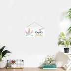 Personalized Signs Rainbow Unicorn Sign Kids Door Sign Wall Decor Art Sign for Kids Room Bedroom Game Room Custom Name Girls Room