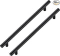 JOY DECOR 10 Pack Cabinet Handles, Black Cabinet Pulls, 8-3/4 in Hole Center Kitchen Hardware, Stainless Steel T Bar Handles for Dresser Drawers