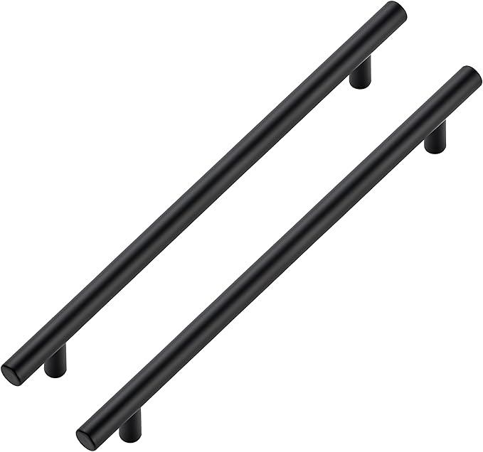 JOY DECOR 45 Pack Cabinet Handles, Black Cabinet Pulls, 8-3/4 in Hole Center Kitchen Hardware, Stainless Steel T Bar Handles for Dresser Drawers