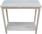 IC International Concepts, Portman Accent Table , Solid Real Wood, Sturdy Parawood, DIY, Paint/Stain Ready, Unfinished