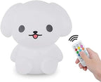 Night Light, Bedside Lamp for Kids, Baby Nursery Lamp for Breastfeeding Safe, Break Resistant, Eye Caring, Adjustable Brightness & Color, Timing Function, Remote Control + Touch Control - Dog