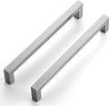 Ravinte 50 Pack 7-1/2 Inch Kitchen Square Cabinet Handles Satin Nickel Pulls Brushed Nickel Kitchen Cabinet Hardware Handles for Cupboard Drawer Pulls