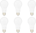 Amazon Basics A19 LED Light Bulbs, 100 Watt Equivalent, Energy Efficient 15W, E26 Standard Base, Soft White 2700K, Dimmable, 10,000 Hour Lifetime , 6-Pack