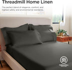 Threadmill Luxury 800 Thread Count 100% Cotton Sheets - Dark Grey Sateen Weave Twin Size Bed-Sheets, Better Than Egyptian Cotton,3 Pc Solid Soft Bedding Set, Fits 15" Deep Pocket