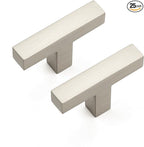 Ravinte 25 Pack Solid Single Hole Slim Square Bar Dresser Drawer Handles Kitchen Cabinet Handles Brushed Nickel Drawer Pulls Kitchen Cabinet Hardware Pulls