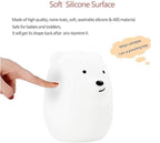 Animal-Shaped Night Light, Rechargeable LED Soft Silicone (BPA Free) Bedside Lamp for Children/Adults, Adjustable Brightness and 9 Colors by Touch Control & Remote Control (Big Bear)