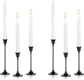 Nuptio Black Candle Holder Candlestick Holders Candle Sticks Holder Tapered Candle Holder Gothic Taper Candle Holders for Halloween Christmas Party Mantel Dinner Home Decoration 2 Sets(6 Pcs)
