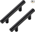JOY DECOR 30 Pack Cabinet Handles, Black Cabinet Pulls, 2-1/2 in Hole Center Kitchen Hardware, Stainless Steel T Bar Handles for Dresser Drawers
