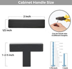 1 Pack Matte Black Cabinet Knobs - Kitchen Cabinet Knobs Black Cabinet Pulls for Kitchen Cabinet Drawer Stainless Steel Dresser Knobs for Cabinet Hardware 2in Length Single Hole Square