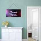 Personalized Outer Space Sign Universe Themed For Kids Room Nursery Baby Playroom Door Art Décor For Little Man Cave,Custom Name Stars Wall Decor Decorative Plate for Boys Room Girls Bedroom