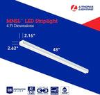 Lithonia Lighting 2 Light LED Strip Light, 4 Foot LED Ceiling Lighting Fixture, 4500 Lumens, 4000K, 80CRI, 35W, Kitchen and Garage Use (MNSL L48 2LL MVOLT 40K 80CRI M6)