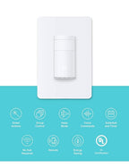 Kasa Smart Motion Sensor Switch, Single Pole, Needs Neutral Wire, 2.4GHz Wi-Fi Light Switch, Works with Alexa & Google Assistant, UL Certified, No Hub Required(KS200MP2),White,2-Pack