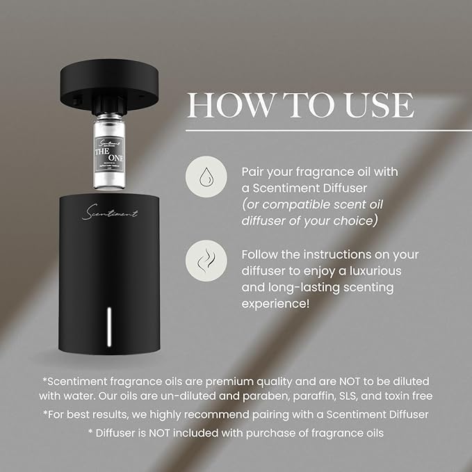 Scentiment Diffuser Oil - Ocean Breeze | Inspired by Five Star Hotels' Lobby Scent | Luxurious Scent with Notes of Bergamot, Lemon, Jasmine with Marine & Amber (20ml)