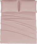 Mejoroom California King Size Sheet Set - Soft Microfiber Bed Sheets,Deep Pocket Fitted Sheet, Breathable, Wrinkle & Fade Resistant - 4 Piece (California King,Dusty Pink)