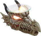 Decorative Snarling Magical Dragon Skull Electric Oil Warmer or Tart Burner for Aromatherapy Essential Scented Oils in Mythical and Medieval Home Decor Lights Halloween Decorations & Gothic Gifts