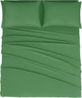 Mejoroom Queen Size Sheet Set - Hotel Luxury 1800 Bedding Sheets & Pillowcases - Deep Pocket Fitted Sheet, Soft, Breathable, Wrinkle & Fade Resistant - 4 Piece (Queen, Calla Green)