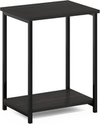 Furinno Simplistic Metal Frame End Table, 1-Pack, Espresso