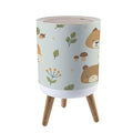 Small Trash Can with Lid Cute Summer Forest Animals Head Scandinavian Seamless Texture Garbage Bin Pet Proof Waste Basket for Kitchen Bathroom Office Bedroom Decorative 1.8 Gallon