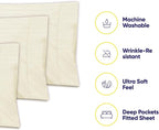 Full Size Bed Sheets - 6 Piece 1500 Supreme Collection Fine Brushed Microfiber Deep Pocket Full Sheet Set Bedding - 2 Extra Pillow Cases, Great Value, Full, Dobby Beige