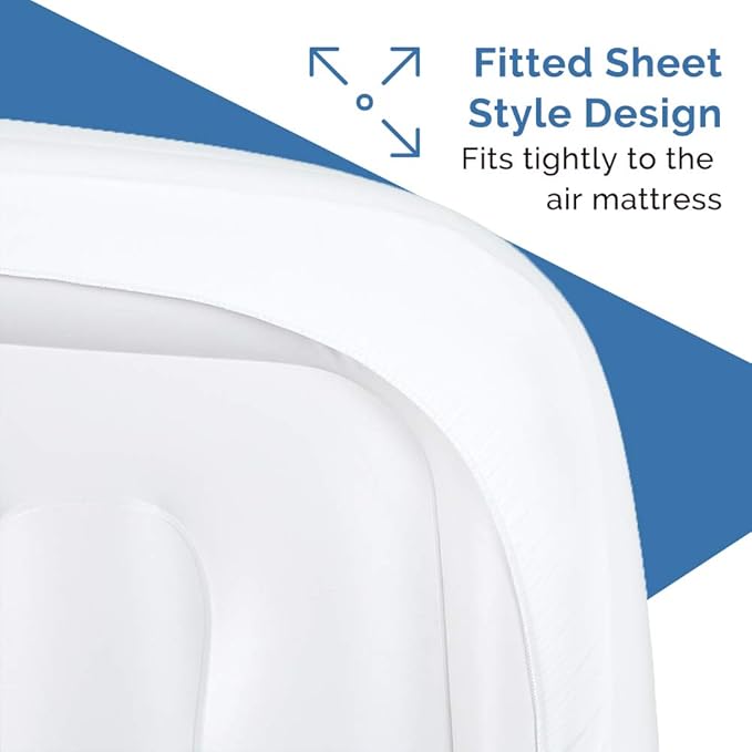 Bedecor Fitted Sheet for Air Mattress Inflate Without Disassembly Convenient & Firm Deep up to 21" White -King