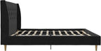 Novogratz The Her Majesty Upholstered Bed, Queen, Black Velvet