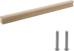 2Pcs Unfinished Beech Wood Solid Furniture Pulls,Unpainted Paintable Wooden Cupboard Closet Drawer Handle Pull,Length 11.81",Hole Dis.8.82"