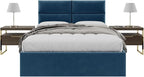 Vänt Upholstered Wall Panels - Queen/Full Size Wall Mounted Velvet Headboards - Velvet Peacock Blue - Set of 4 Panels (Each Individual Panel 30"x11.5")