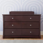 Storkcraft Crescent 6-Drawer Dresser (Espresso) – GREENGUARD Gold Certified, Brown Dresser for Bedroom, Kids & Nursery Storage Chest, Safety Interlocking Drawers, Pre-Installed Tracks, Kids Chest