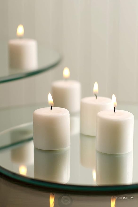 Hosley Set of 240 Unscented White Votive Candles – Bulk Pack, Clean-Burning, Long-Lasting 10-12 Hour Burn Time – Ideal for Weddings, Home Décor, Spa, and Events