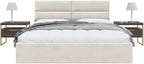 Vänt Upholstered Wall Panels - King/Cal King Size Wall Mounted Velvet Headboards - Velvet Ivory - Twin/King - Set of 4 Panels (Each Individual Panel 39"x11.5")