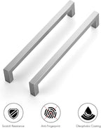 Ravinte 20 Pack 8 Inch Square Cabinet Handles - Satin Nickel & Brushed Nickel Drawer Pulls - Kitchen Cabinet Hardware