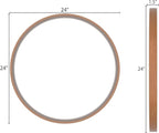 WallBeyond Wood Round Mirror with Wood Frame 24 inch Circle Wall Mirror for Bathroom Round Wall Mirror for Wall Decor, Vanity, Entryway Living Room (Walnut)