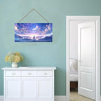 Personalized Fantasy Sign Sky Painting Art Décor For Kids Room Custom Name Dream Girl Door Wall Decor For Girls Room, Floral Nursery Art Plate For Boys Bedroom
