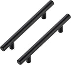 JOY DECOR 45 Pack Cabinet Handles, Black Cabinet Pulls, 4 in Hole Center Kitchen Hardware, Stainless Steel T Bar Handles for Dresser Drawers