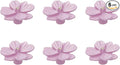 6Pcs Flower Shaped Drawer Knobs Single Hole Dresser Knobs Zinc Alloy Knobs, 1.57x0.83" Pink, with Mounting Screws