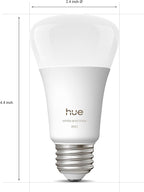 Philips Hue Smart LED A19 Bulb, White & Color Ambiance, E26 Base, 7.2W, Full Spectrum Light 1000K-20000K, 810 Lumens, Dimmable, Works with Alexa, Google,& Apple Home, 4pk