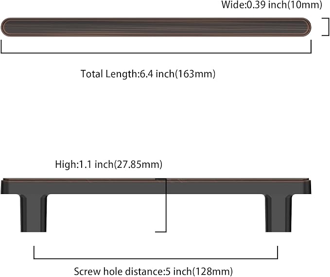 10 Pack 5 Inch(128mm) Kitchen Cabinet Handles Oil Rubbed Bronze Cabinet Pulls Kitchen Cabinet Hardware Drawer Pulls for Cupboard Wardrobe