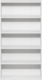 Furinno Basic Book Shelf, 5-Tier Bookshelf, Cube Storage Organizer Bookcase with Open Shelf, 7 x 24 x 44, for Living Room, Bedroom, Home Office, White