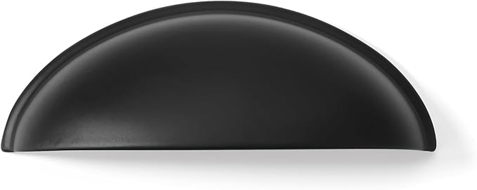 khtumeware 10 Pack 3" Drawer Pulls Matte Black Cabinet Cup Pulls Kitchen Hardware Cabinet Handles Drawer Handles Knobs 3 inch Hole Center
