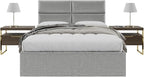 Vänt Upholstered Wall Panels - Queen/Full Size Wall Mounted Headboards - Metallic Silver - Set of 4 Panels (Each Individual Panel 30"x11.5")