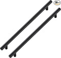 JOY DECOR 30 Pack Cabinet Handles, Black Cabinet Pulls, 10 in Hole Center Kitchen Hardware, Stainless Steel T Bar Handles for Dresser Drawers