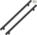 JOY DECOR 3 Pack Cabinet Handles, Black Cabinet Pulls, 10 in Hole Center Kitchen Hardware, Stainless Steel T Bar Handles for Dresser Drawers